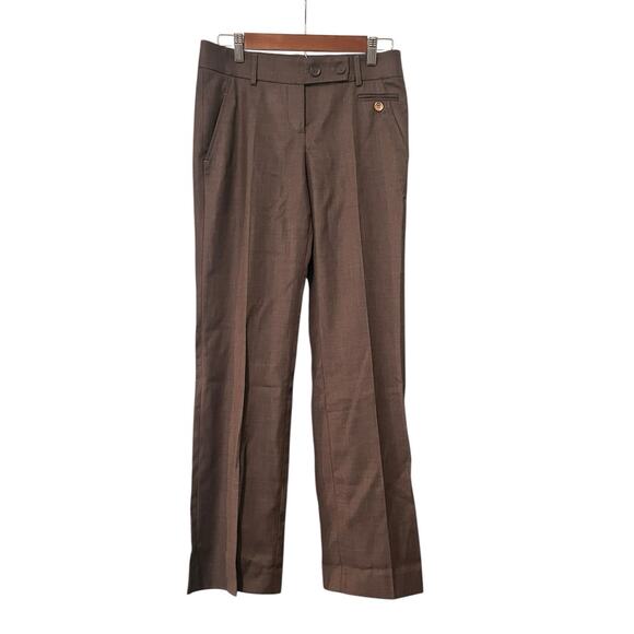 Brunello Cucinelli Brown Straight Leg Wool Pants •Women 4• Made In Italy Career - Picture 5 of 12